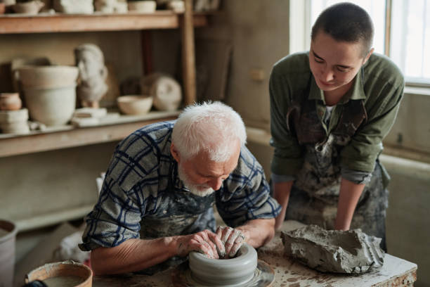 istock Creating jar or vase of clay 1361273350