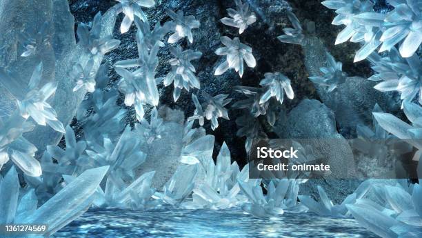 3d Rendering Of Crystal Ice Caveabstract Background Stock Photo - Download Image Now