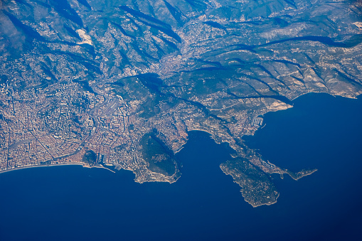 High angle view of Côte d'Azur