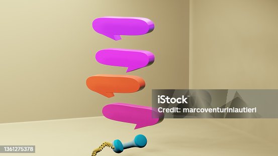 istock 3D speech balloons pop out of a vintage telephone receiver 1361275378