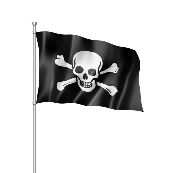 istock Pirate flag, Jolly Roger isolated on white 1361275686