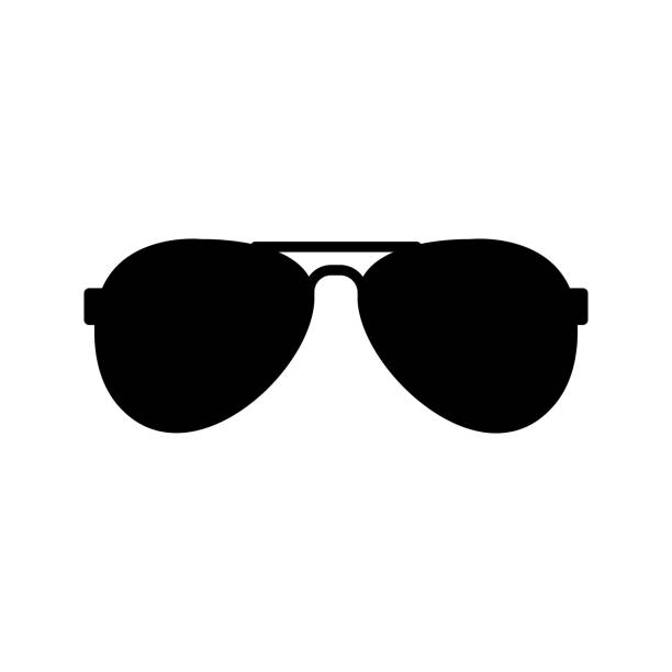 aviator sonnenbrille schwarzes glyphensymbol isoliert. vektor - aviator glasses stock-grafiken, -clipart, -cartoons und -symbole