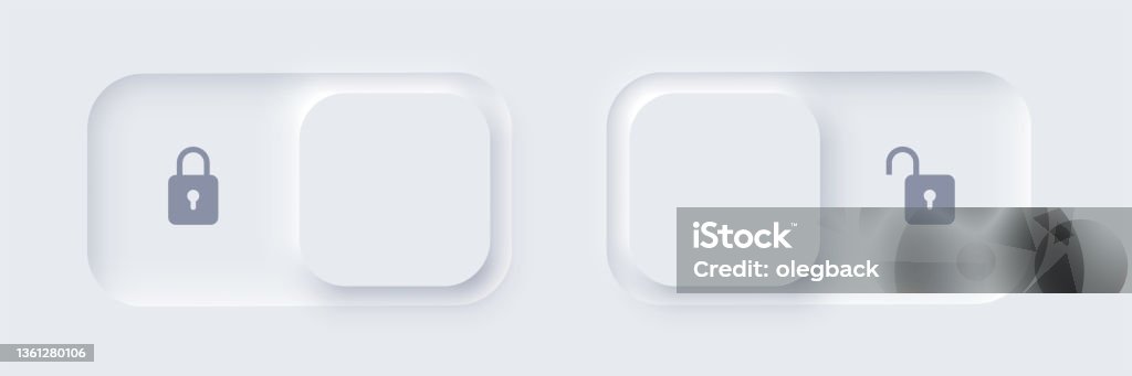 Button Lock Slider Neumorphic Lock And Unlock Slide Buttons Set User Web Interface ...
