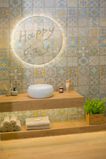 istock Happy day was written on the misted mirror 1361281432