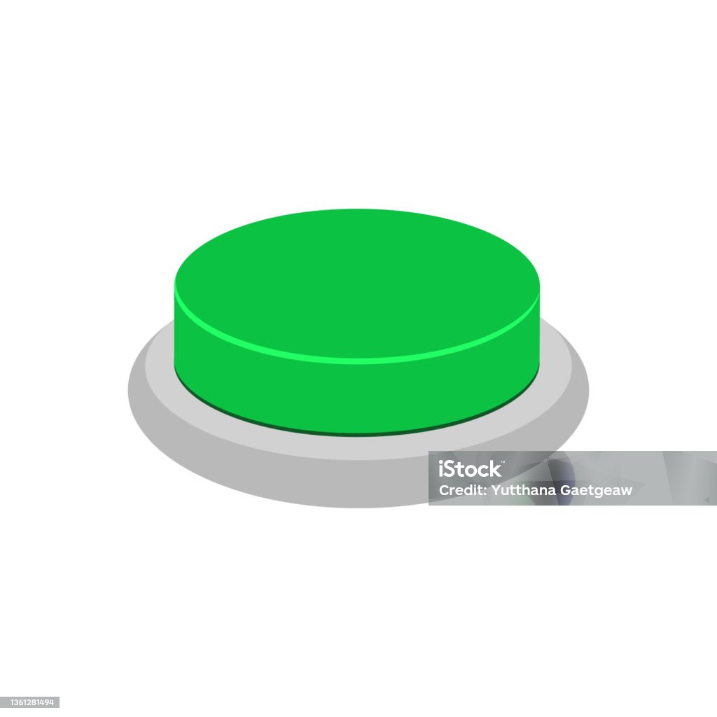 Green Button Isolated On A White Background Object Vector Illustration ...