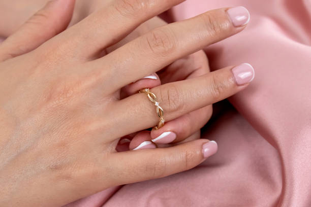 istock Woman wearing an engagement ring 1361281641