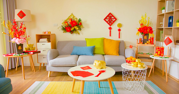 home decoration of chinese new year in living room