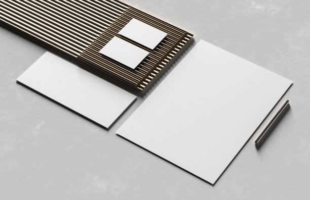 istock Corporate identity stationery mock up isolated on modern style background. Mock up for branding identity. 3D illustration 1361282937