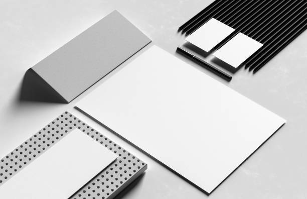 istock Corporate identity stationery mock up isolated on modern style background. Mock up for branding identity. 3D illustration 1361283584