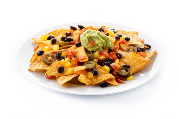 istock Mexican nachos tortilla chips with black beans 1361286625