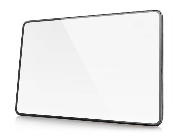 흰색에 얇은 프레임 태블릿 컴퓨터 - 태블릿 뉴스 사진 이미지