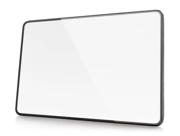 Photo of Tablet computer with thin frame on white