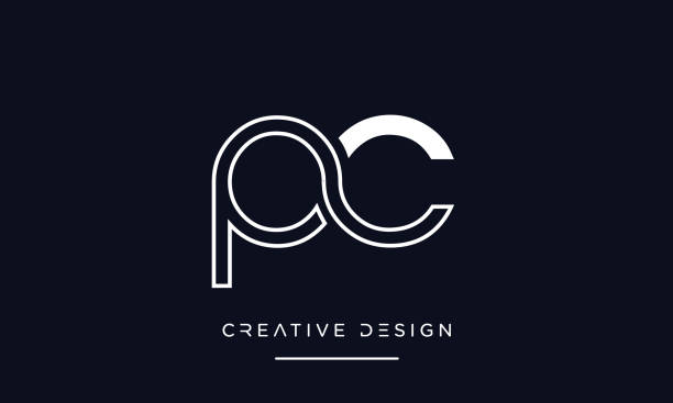 pc или cp алфавит буквы абстрактный логотип иконка векторный шаблон - letter p shiny text symbol stock illustrations