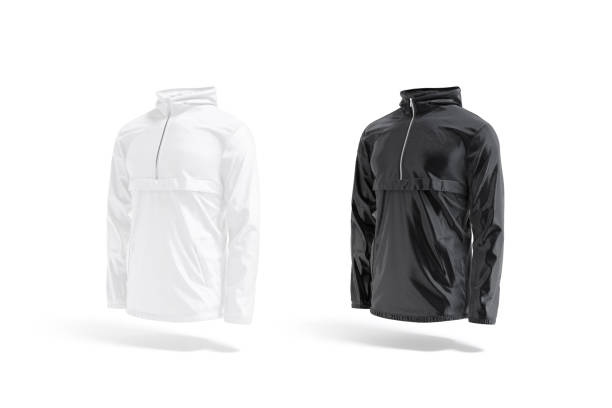 istock Blank black and white windbreaker mock up, side view 1361301910