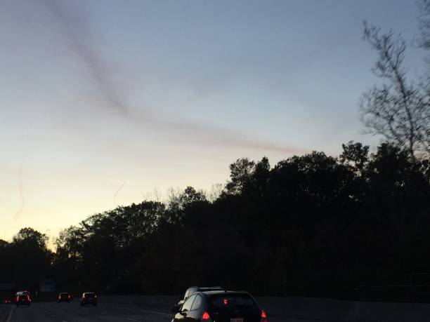 istock Contrails and the sky 1361302610