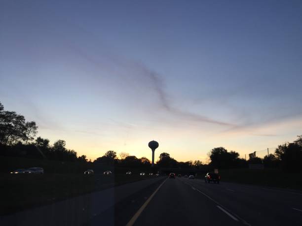 istock Contrails and the sky 1361302613