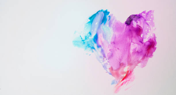 Heart shape from multi-colored watercolor. love and Valentine's Day background.