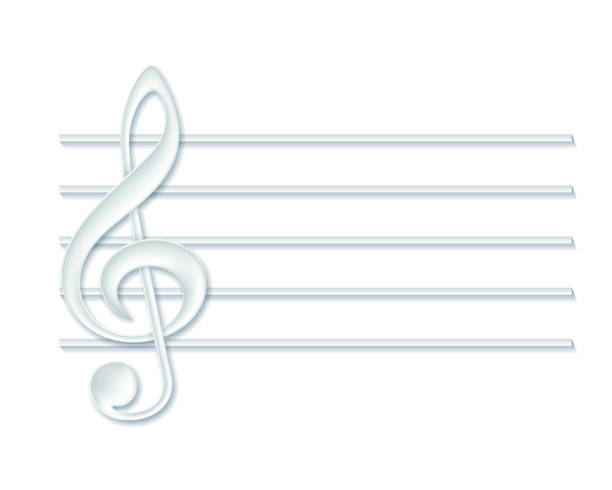 istock White Treble clef, music violin clef sign. Paper icon with shadow 1361305575