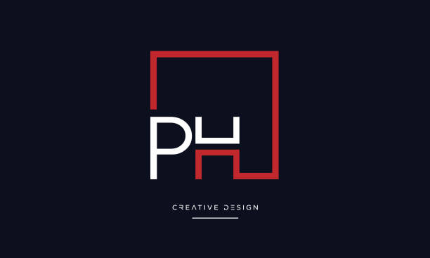 ilustraciones, imágenes clip art, dibujos animados e iconos de stock de ph o hp alphabet letters abstract logo icon vector template - letra h