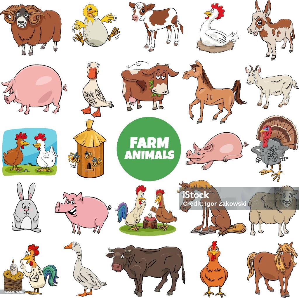 Ilustración de Divertidos Dibujos Animados Personajes De Animales De Granja Gran Conjunto y más Vectores Libres de Derechos de Cerdo - iStock Ilustración de Divertidos Dibujos Animados Personajes De Animales De Granja Gran Conjunto y más Vectores Libres de Derechos de Cerdo - iStock