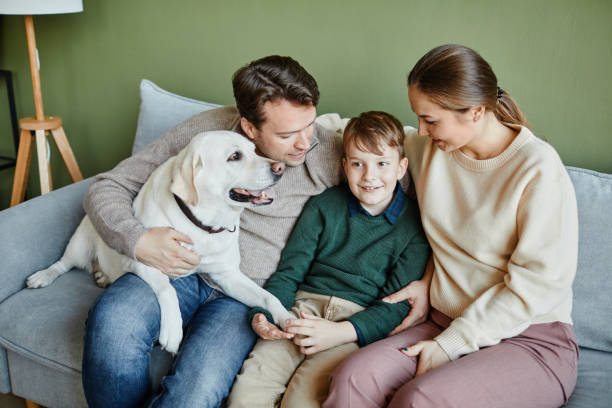 istock Family Portrait with Dog 1361313731