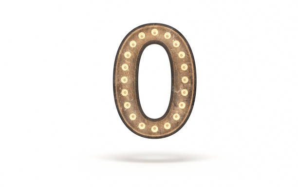 istock Number Zero decorated with light bulb covered with concrete 1361324858