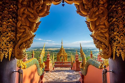 It is Lanna style Buddhist temple in Mae Tha, Lampang, Thailand