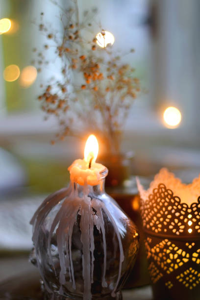 istock Candles, Flowers and Blanket 1361334394