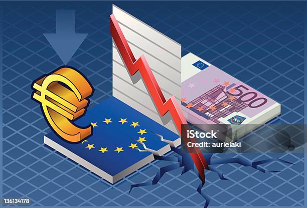 Isométrique Europa Crise Vecteurs libres de droits et plus d'images vectorielles de Banqueroute - Banqueroute, Bleu, Broyé