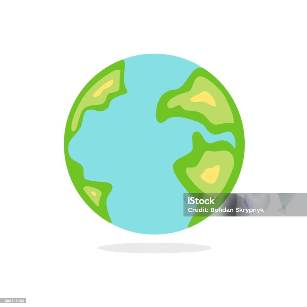 Ilustración de Dibujos Animados Del Planeta Tierra Globo Simple Con Mares  Azules Y Continentes Verdes y más Vectores Libres de Derechos de Aguamarina  - iStock