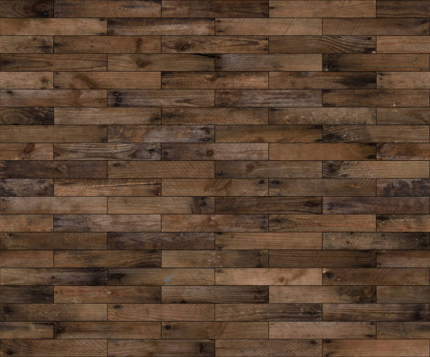 istock Seamless wood texture, parquet pattern, old planks with rusty nails. 1361351676