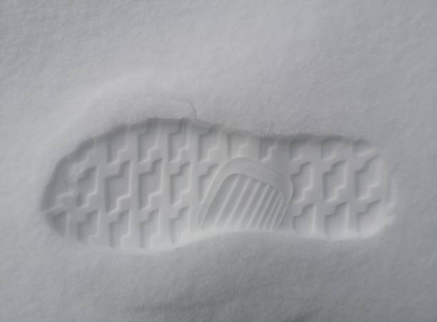 shoe footprints in the snow