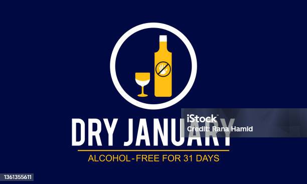 Dry January Creative Vector Design For Banner Poster Tshirt Card Stockvectorkunst en meer beelden van Januari
