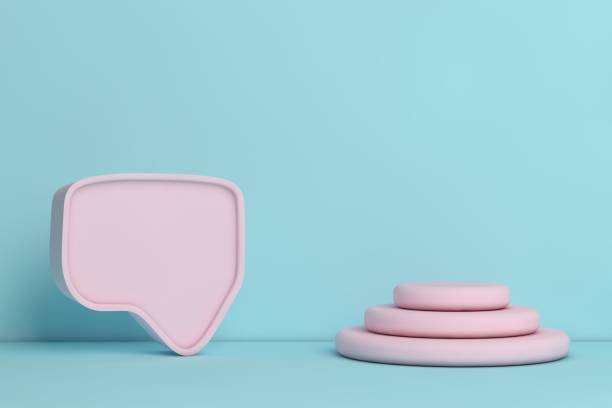 istock Pink and blue blank scene, empty product stand, empty stage for product presentation 1361357029