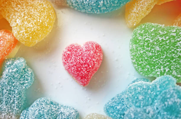 istock Bright Red Heart Shaped Candy Covered In Sugar 1361362430