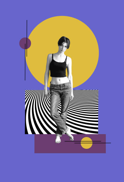 istock Contemporary art collage. Woman 1361363596