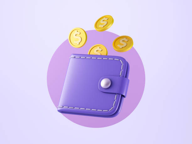 istock Blue wallet with gold coins 1361365098