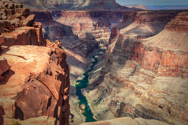 Colorado River in the Grand Canyon from Toroweap stock photo