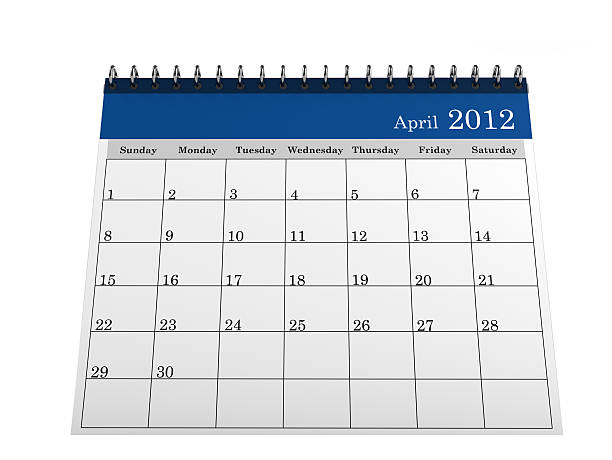 kalender april 2012 - april calendar 2012 time stock-fotos und bilder