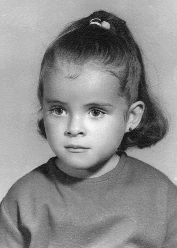Image taken in the 60s Little girl looking away portrait