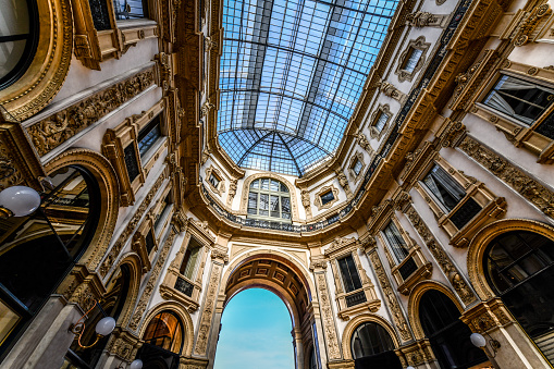 Windows Of Vittorio Emanuele II In Milan, Italy