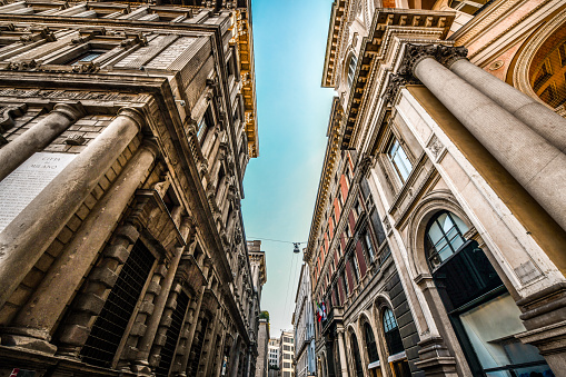 Street Near Galleria Vittorio Emanuele II In Milan, Italy