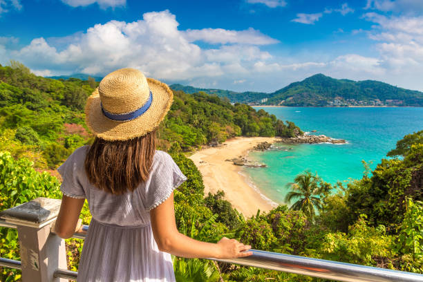 istock Woman at Laem Sing beach on Phuket 1361382450