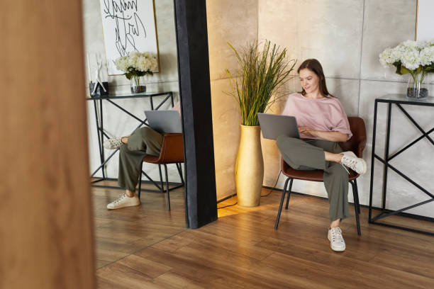 istock Woman doing online work on laptop 1361389458