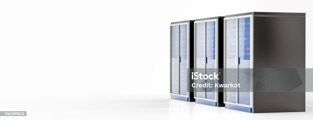 Modern Server Rack Server Rack Image Isolated On White Background 3d ...