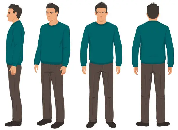 Free man front back side med Clipart Images | FreeImages