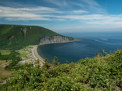 View of Mont St-Pierre, Gaspésie from the top of the mountain