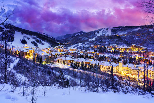 istock Beaver Creek Ski Resort at Dusk in Winter 1361397755