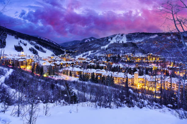 istock Beaver Creek Ski Resort at Dusk in Winter 1361398748