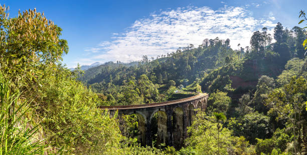 Nine arch bridge in Sri Lanka Panorama of Nine arch bridge in Nuwara Eliya, Sri Lanka ella sri lanka stock pictures, royalty-free photos & images